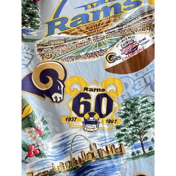 Vtg Reyn Spooner NFL Rams Hawaiian Maxi / Midi Dress Size Medium - Picture 4 of 6